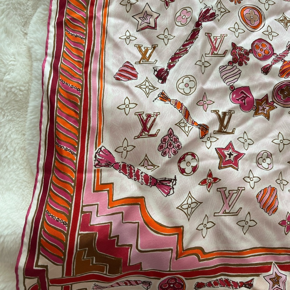 Louis Vuitton "Candy Factory" square scarf - Picture 3 of 5